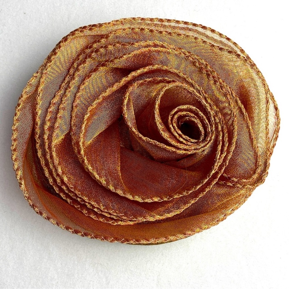 Vintage Gorgeous rose gold taffeta Iridescent crystal gossamer coin purse